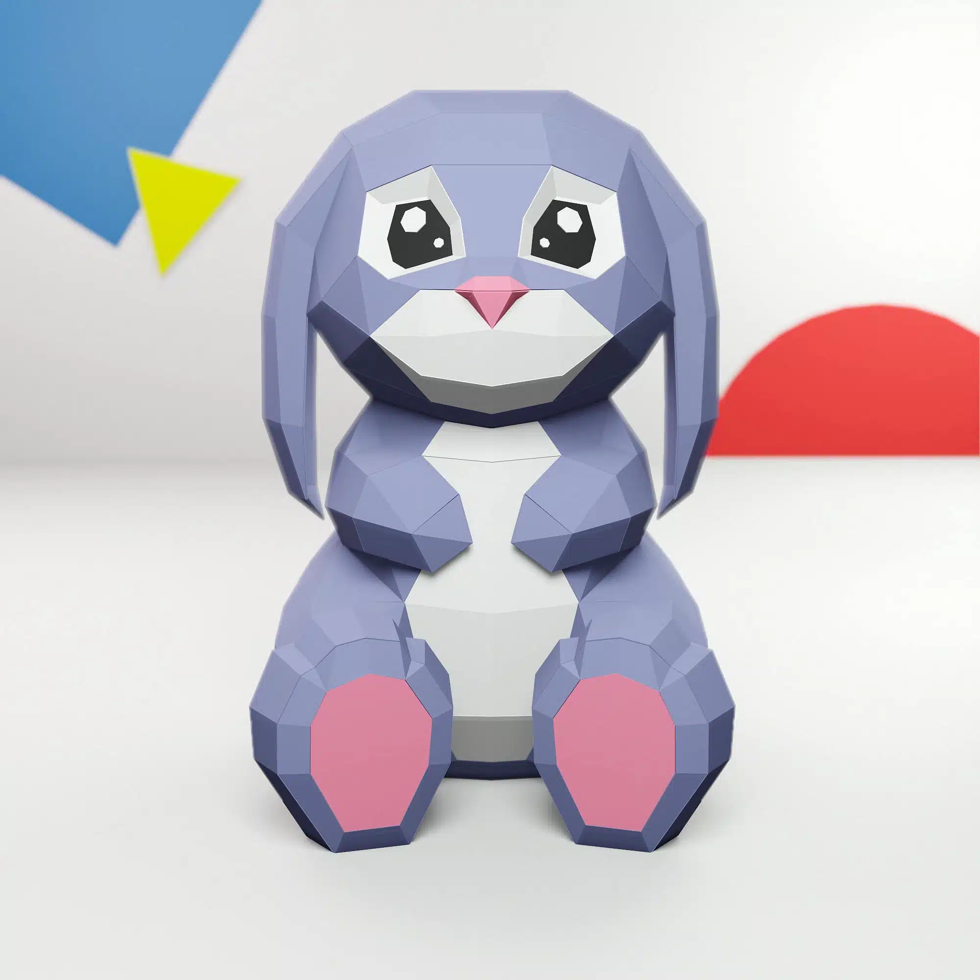 Grote 3D-origami konijn in papercraft, weergave 11