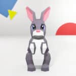 Papercraft cute rabbit in 3D origami