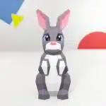 Schattig kawaii konijn papercraft origami 3D, weergave 12