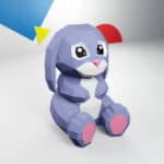 Papercraft de coelho grande em origami 3D