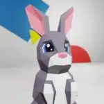 Schattig kawaii konijn papercraft origami 3D, weergave 11