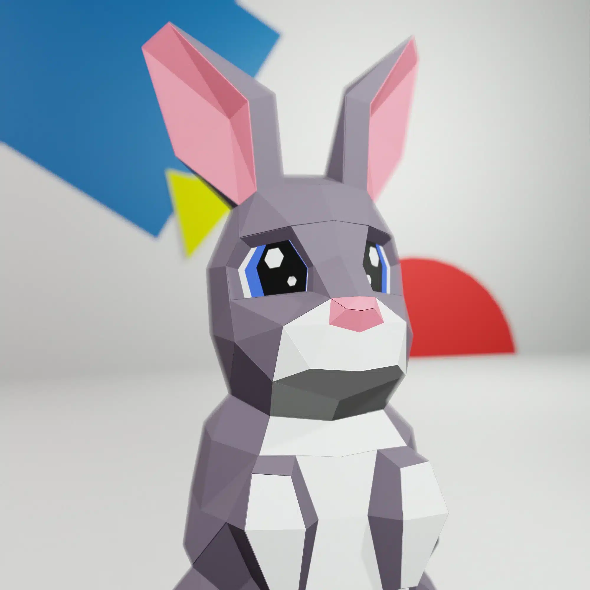 Schattig kawaii konijn papercraft origami 3D, weergave 11