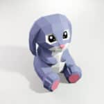 Papercraft de coelho grande em origami 3D