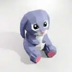 Grote 3D-origami konijn in papercraft, weergave 9