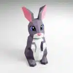 Schattig kawaii konijn papercraft origami 3D, weergave 10