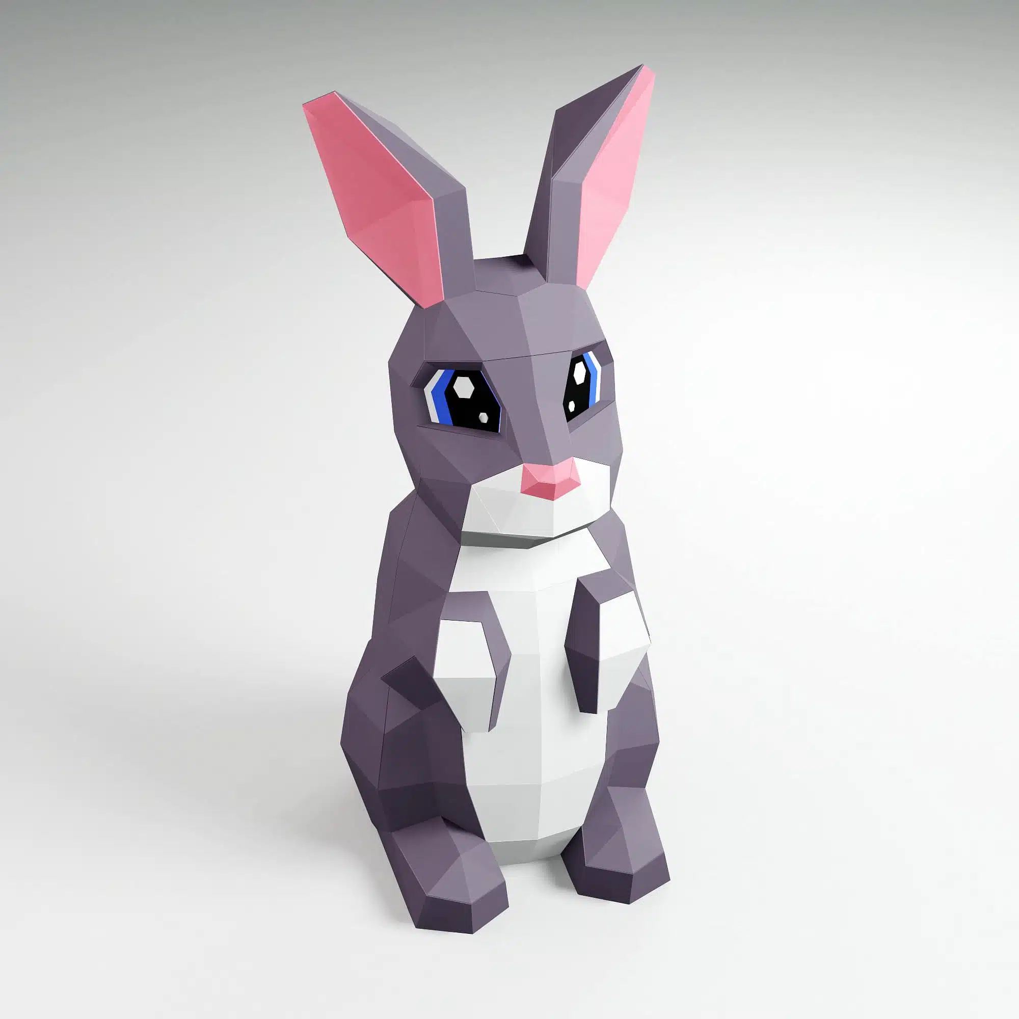 Schattig kawaii konijn papercraft origami 3D, weergave 10