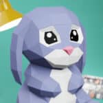 Papercraft de coelho grande em origami 3D