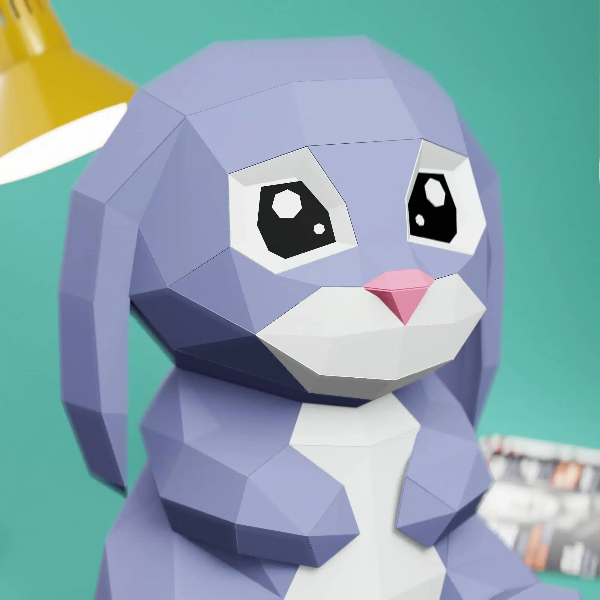 Grote 3D-origami konijn in papercraft, weergave 7