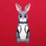 Schattig kawaii konijn papercraft origami 3D, weergave 6