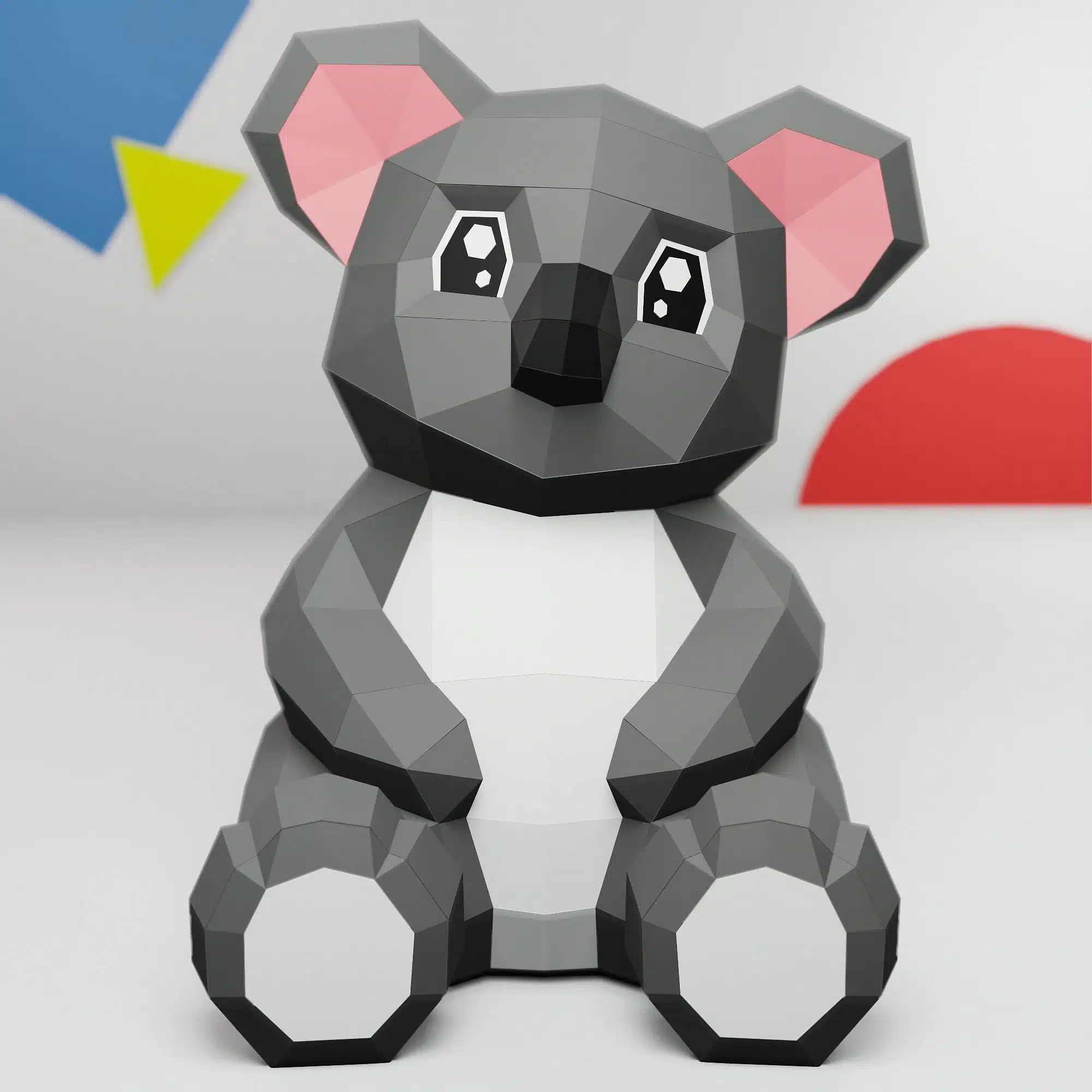 Papercraft di cucciolo di koala in origami 3D, montato