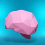 Papercraft de cerebro en origami 3D