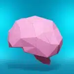 Hersenen in 3D-origami papercraft, weergave 4