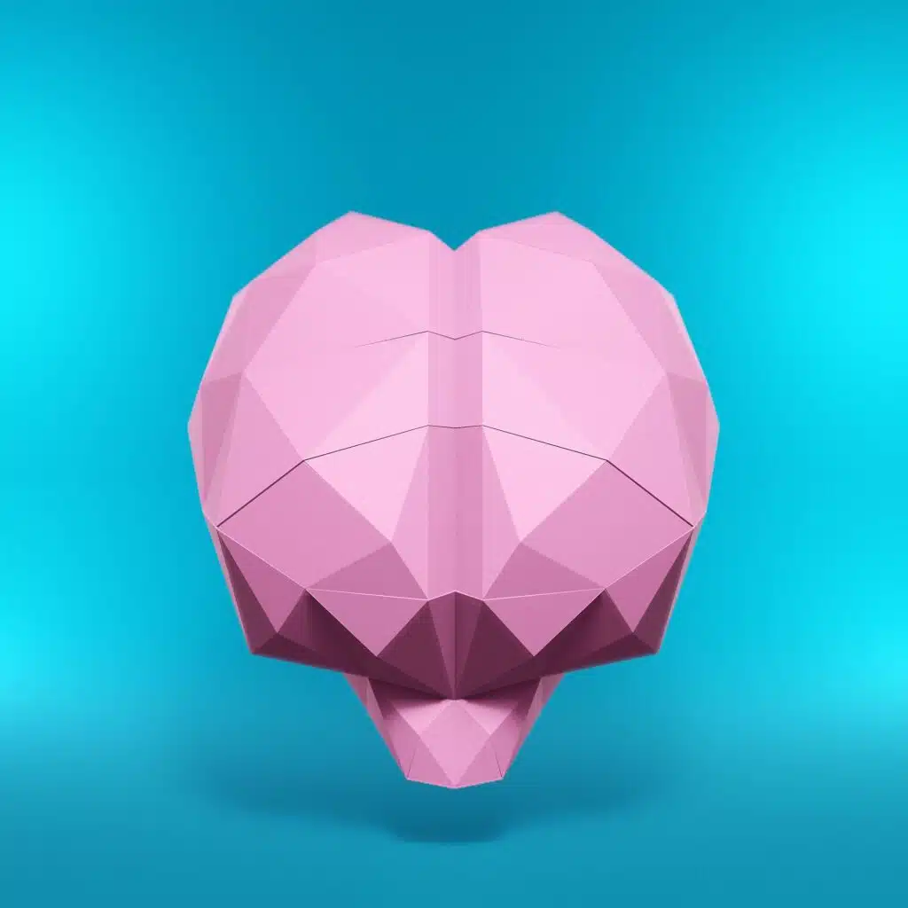 Hersenen in 3D-origami papercraft, weergave 2
