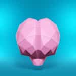 Papercraft de cerebro en origami 3D