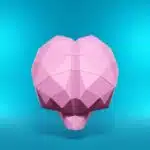 Hersenen in 3D-origami papercraft, weergave 2