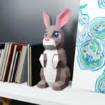 Papercraft cute rabbit in 3D origami