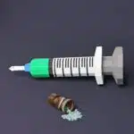 Papercraft de seringue médicale en origami 3D