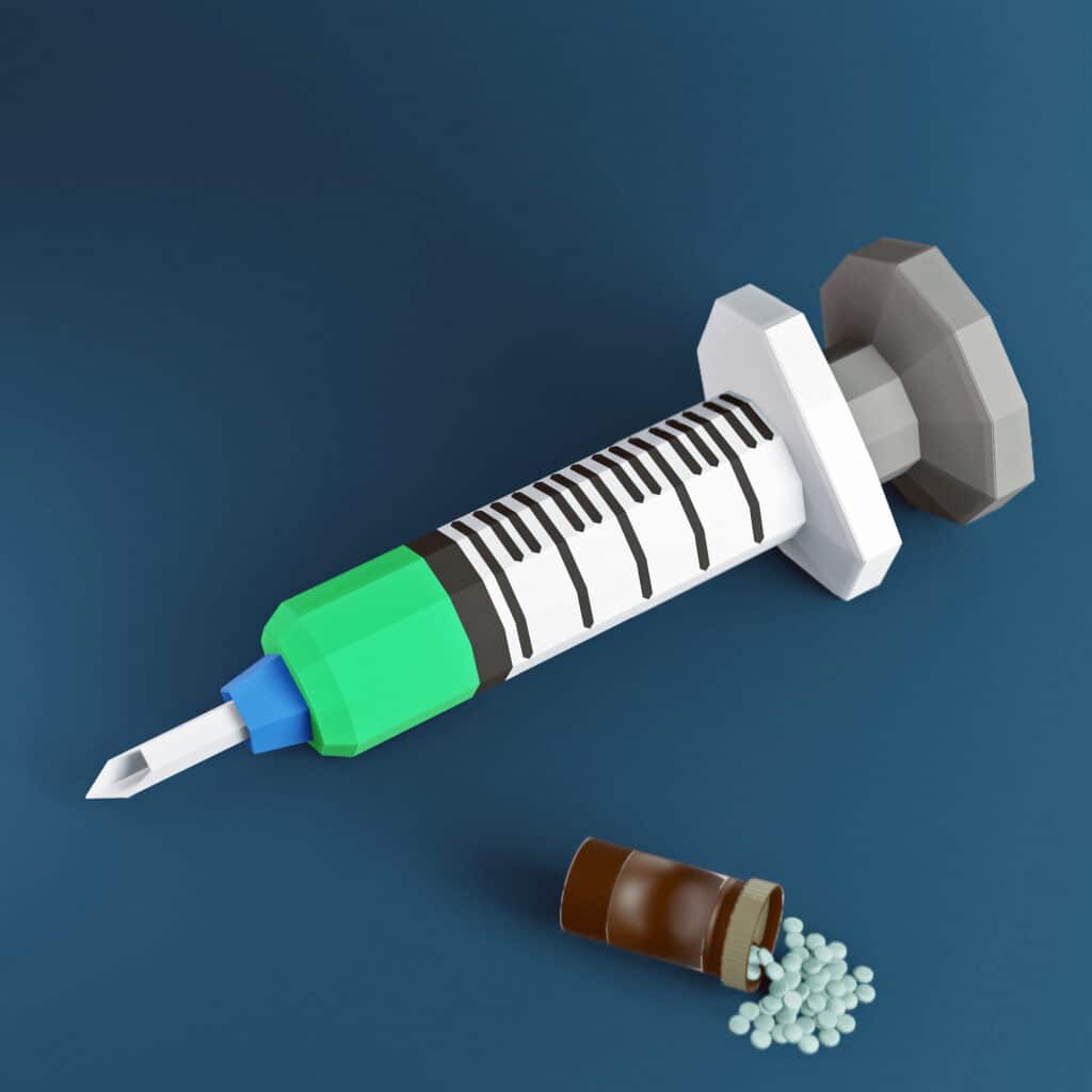 Papercraft de seringue médicale en origami 3D