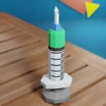 Papercraft de seringue médicale en origami 3D