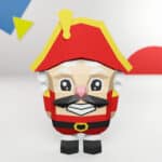 Papercraft of nutcracker in 3D origami