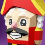 Papercraft of nutcracker in 3D origami