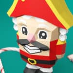 Papercraft of nutcracker in 3D origami