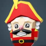 Papercraft of nutcracker in 3D origami