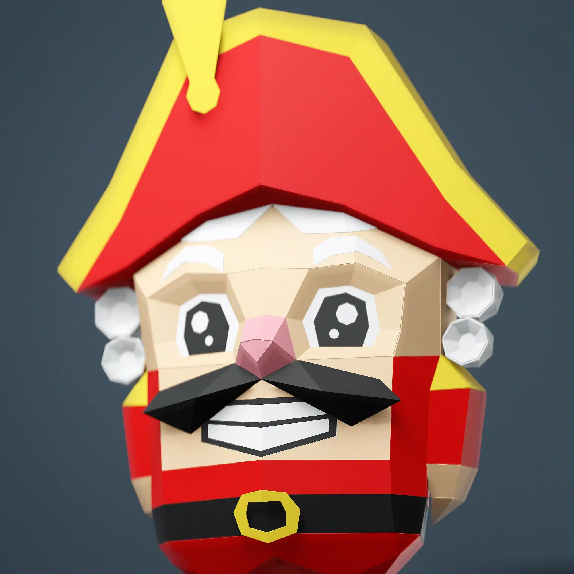 Casse-nootmuskaartpapercraft 3D, weergave 4