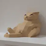 Origami 3D dikke kat papercraft, weergave 4