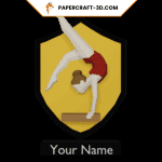 Papercraft gymnastique en mouvement en origami 3D