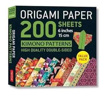 Origami Paper Kimono Patterns - 200 double - sided origami sheets with kimono designs (15 cm)