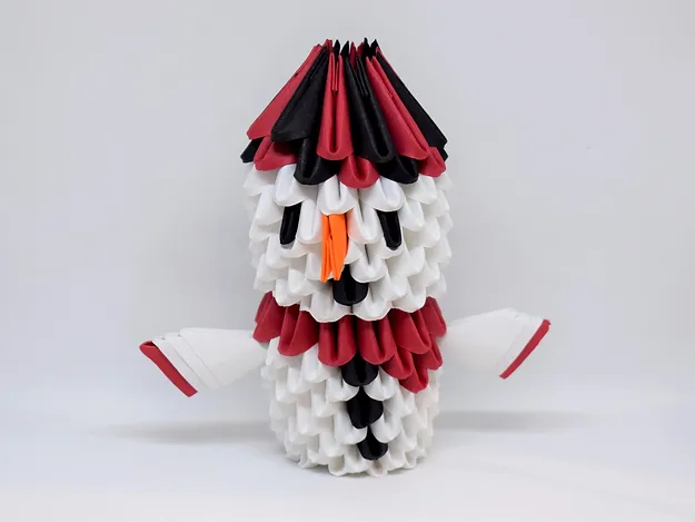Kit d'origami 3D bonhomme de neige Kit d'origami 3D bonhomme de neige