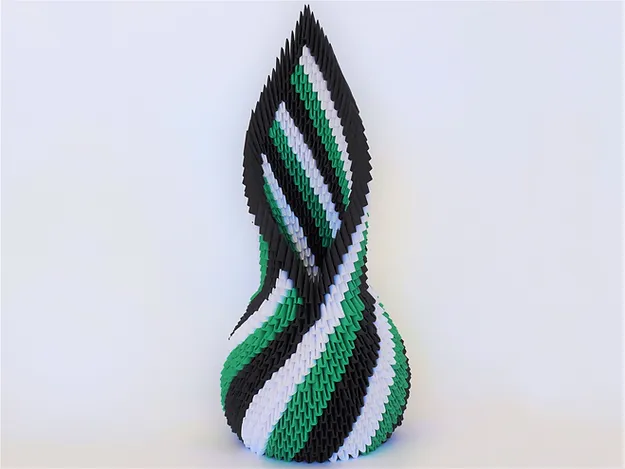 Papercraft di vaso Boréal in origami 3D Papercraft di vaso Boréal in origami 3D