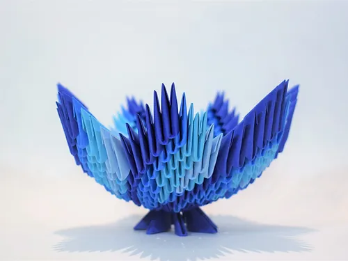 Kit d'origami d'un bol bleu