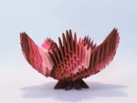 Papercraft einer roten Schale in 3D Origami