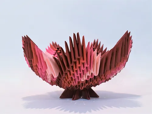 Kit d'origami 3D bol rouge