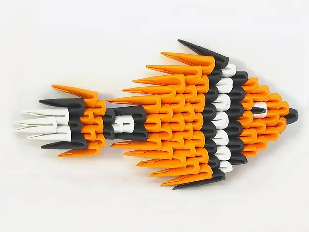 Papercraft de pez payaso Némo en origami 3D Papercraft de pez payaso Némo en origami 3D
