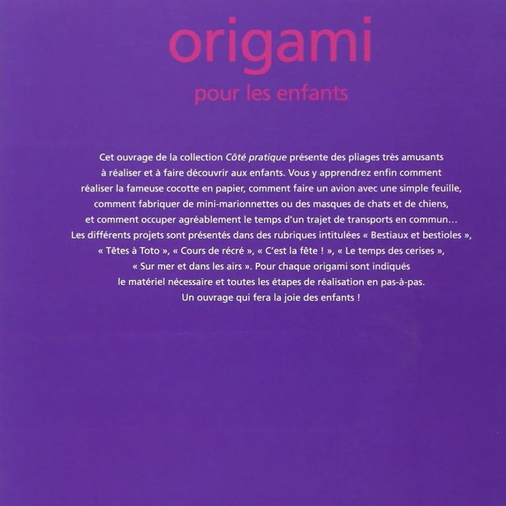 Origami pour les enfants (Collectif, Glénat)