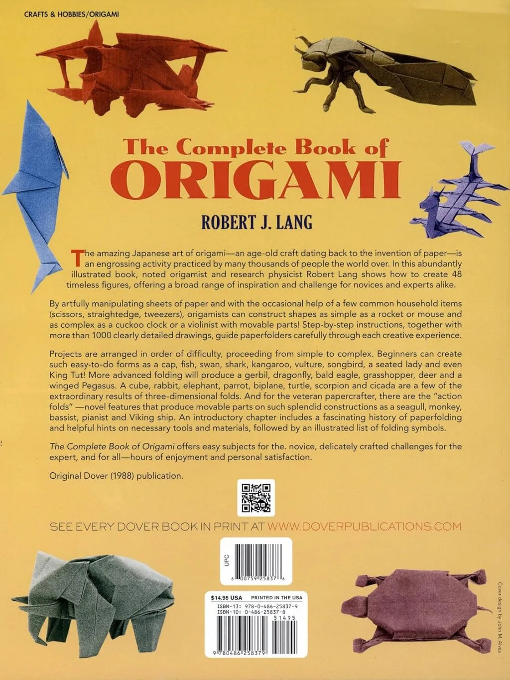 The Complete Book of Origami (Robert J. Lang) - édition anglaise