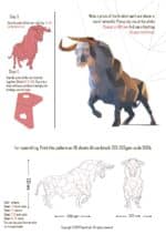 Grand taureau en papercraft 3D