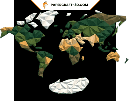Carte du monde en papercraft 3D