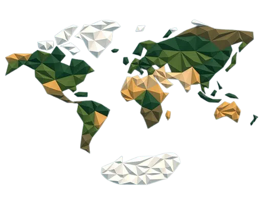 Wereldkaart in 3D-papercraft, 3D-model