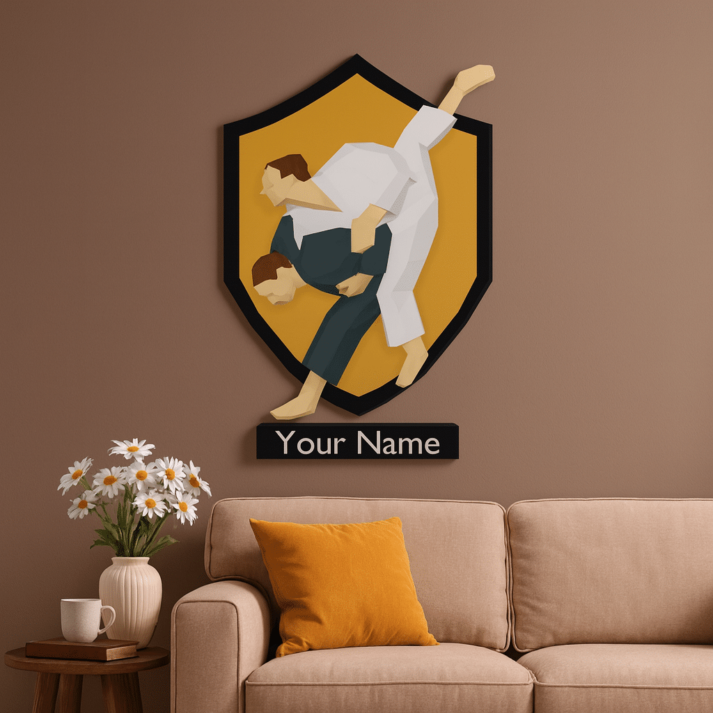 Cadre de judo mural en papercraft 3D Cadre de judo mural en papercraft 3D