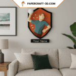 Cadre de handball mural en papercraft 3D