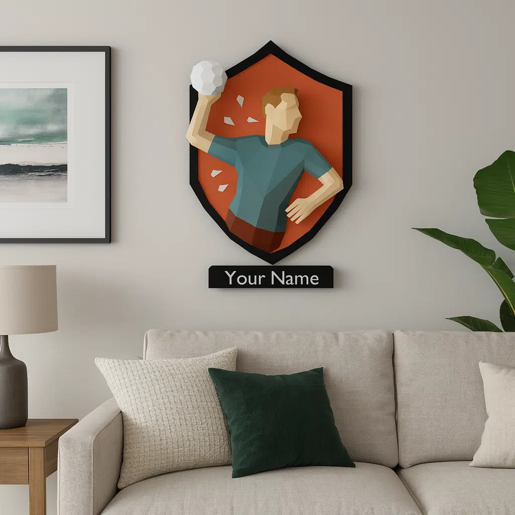 Cornice murale di handball in papercraft 3D