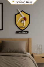 Papercraft gymnastique en mouvement en origami 3D