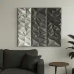 Pannello murale geometrico in papercraft 3D, vista 2