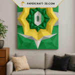 Panneau mural géométrique en papercraft 3D