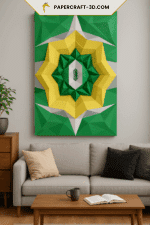 Panneau mural géométrique en papercraft 3D