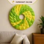 Panneau mural géométrique en papercraft 3D